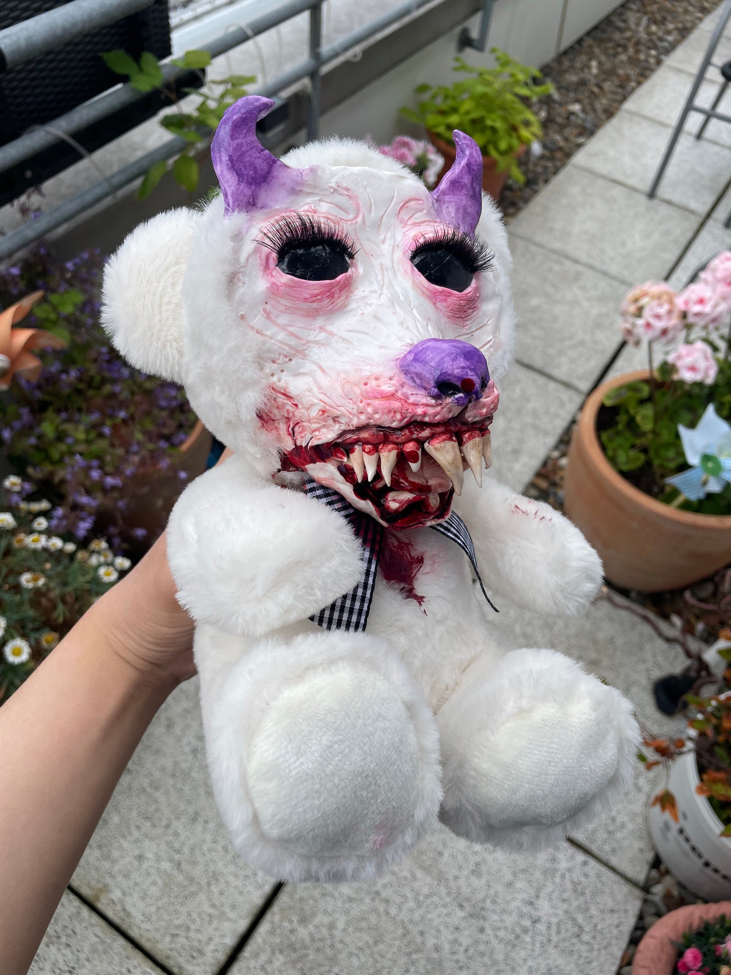 Teddybär mit Hunde Gesicht (weiß)